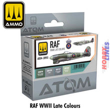 Load image into Gallery viewer, RAF WWII Late Colours Set 4 20ml Acrylic bottles Ammo Mig Jimenez ATOM-20905
