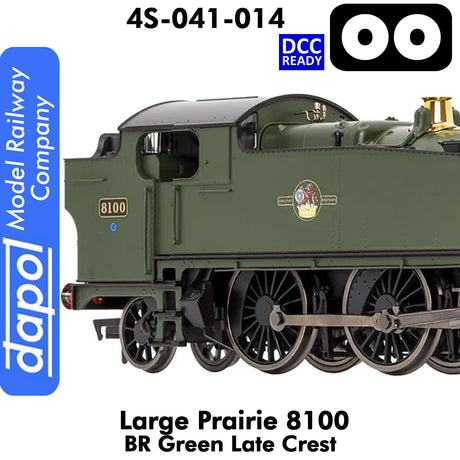 LARGE PRAIRIE 8100 BR Late Crest Steam Locomotive DCC Ready | Dapol | 4S-041-014