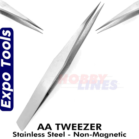 AA Tweezer - Stainless Steel - Non Magnetic | Expo Tools | 79000