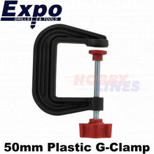 Load image into Gallery viewer, PLASTIC G-CLAMPS 3 sizes 25/50/75mm precise soft grip Expo Tools 71070
