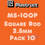 SOLID SQUARE ROD range styrene ABS plastic polystyrene  MS PLASTRUCT