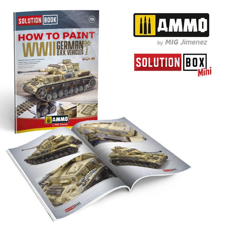 Solution Book 19 - How to Paint WWII German D.A.K.Vehicles (English, Castellano, Français, Deutsch) | Ammo by Mig Jimenez | MIG6602