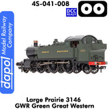 LARGE PRAIRIE 3146 GWR DCC Ready Steam Locomotive | Dapol |  4S-041-008