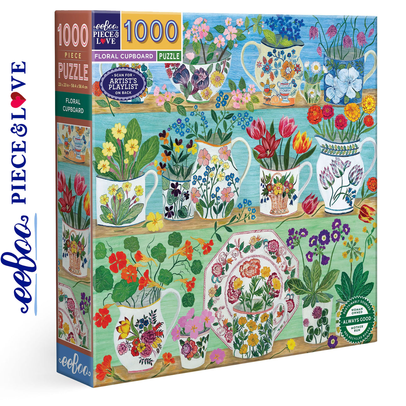 Floral Cupboard 1000pc Puzzle | eeBoo |  PZT719