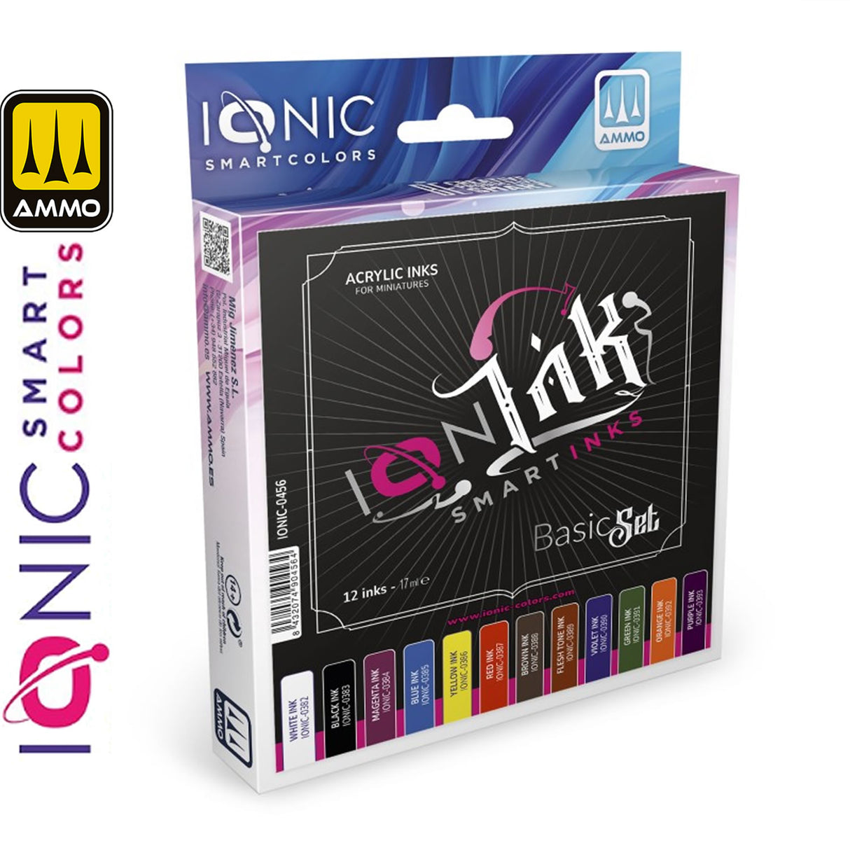 IONINKS - Acrylic inks - 12 x 17ml - Basic Set | IONIC | IONIC0456