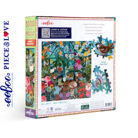 eeBoo ENGLISH GREENHOUSE 1000 pc Square Jigsaw Puzzle Super Deluxe PZTENG
