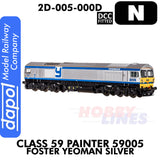 Class 59 Painter 59005 Foster Yeoman Silver - DCC Fitted | Dapol |2D-005-000D