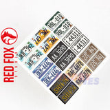 Red Fox Studio 3D Printed LICENSE PLATES USA vol.02 1:24 Front rear 9 sets kits