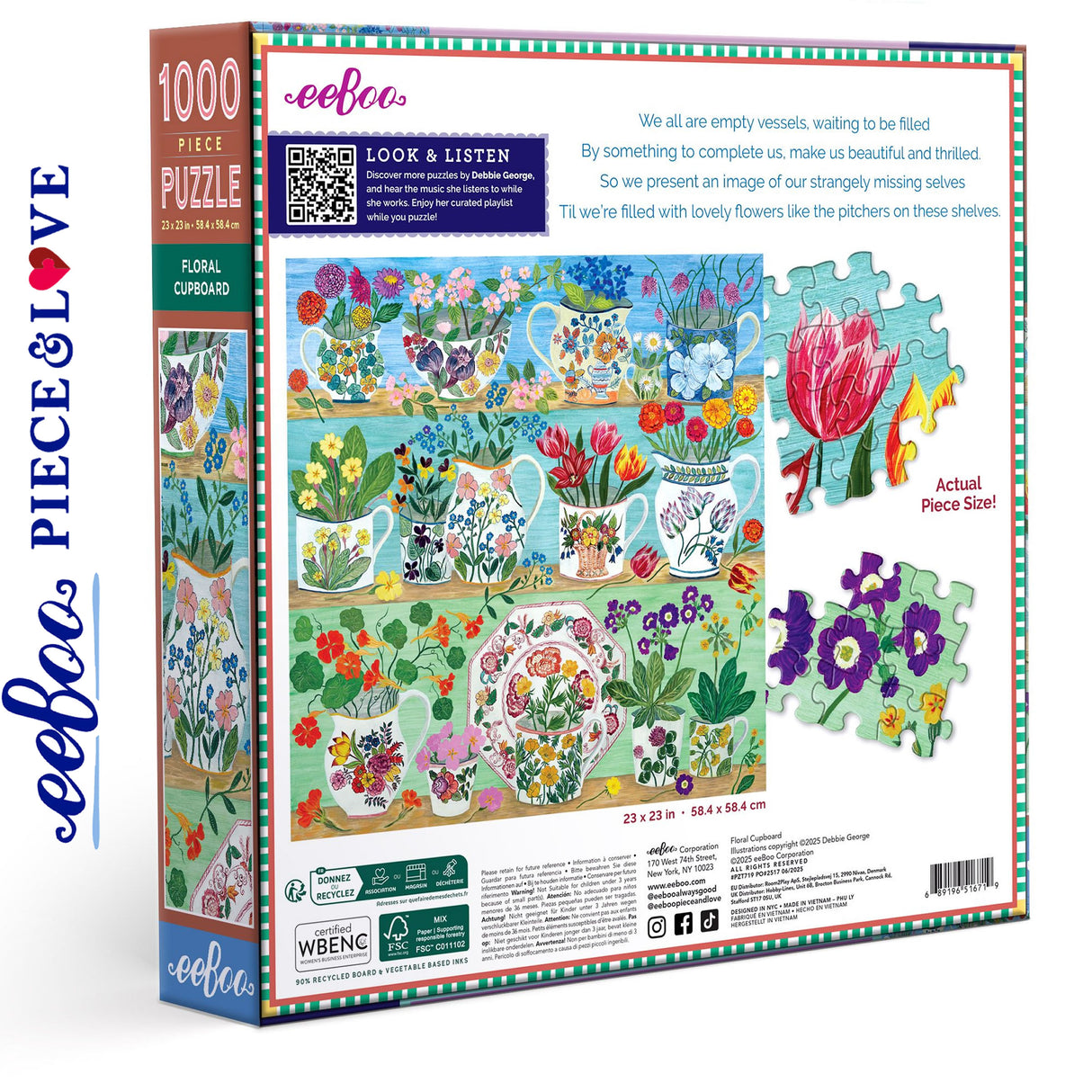 Floral Cupboard 1000pc Puzzle | eeBoo |  PZT719