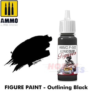 Ammo ACRYLIC COLOUR for FIGURES 17ml jar agitator ball Full Range Mig Jimenez