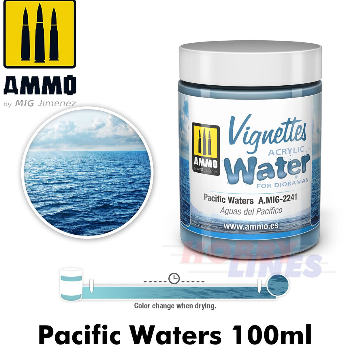Acrylic Water - Pacific Water - 100ml | Ammo by Mig Jimenez | MIG2241