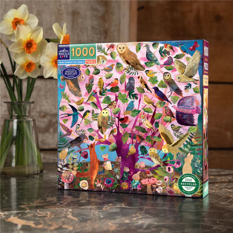 eeBoo PARLIAMENT OF OWLS 1000 pc Square Jigsaw Puzzle Super Deluxe PZTOWL