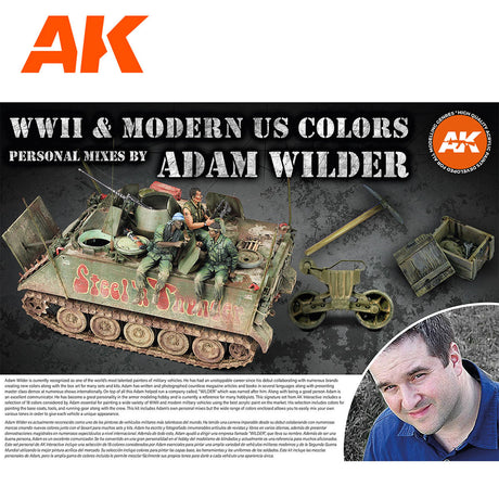 Adam Wilder - WWII & Modern US Colours - 3G Acrylic Paint x 18  | AK Interactive | AK11763