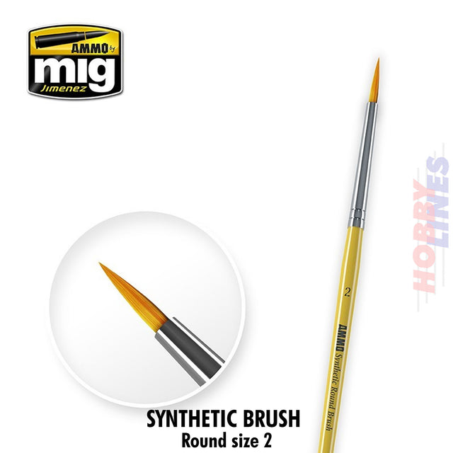 Synthetic Brush Round - 2 | Ammo by Mig Jimenez | MIG8614