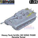 KING TIGER Sd.Kfz.182 PORSCHE TURRET German Tank WWII 1:35 kit DOYUSHA DOY35KT1