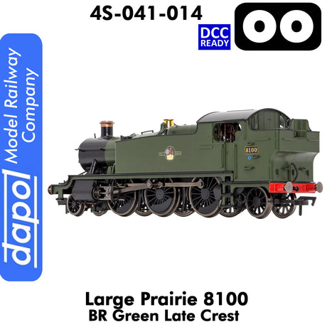 LARGE PRAIRIE 8100 BR Late Crest Steam Locomotive DCC Ready | Dapol | 4S-041-014