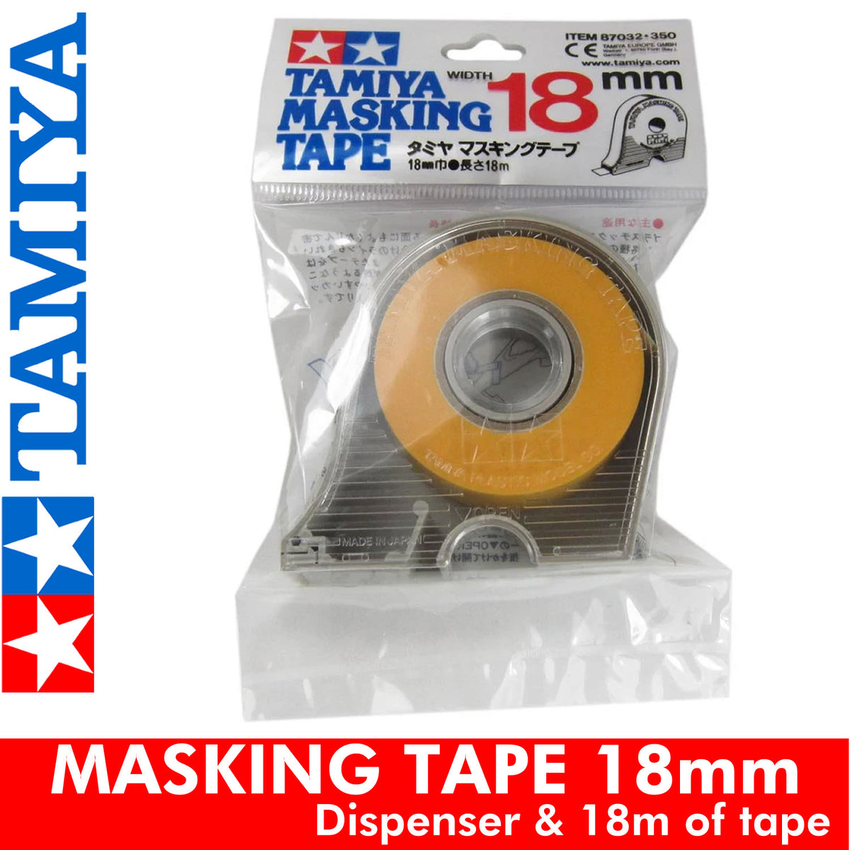 Tamiya MASKING TAPE & DISPENSER modellers range 6 / 10 / 12mm 18m roll 