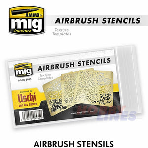 ?AIRBRUSH STENCILS photo etched x 3 6x6cmmottled effect AMMO Mig Jimenez Mig8035