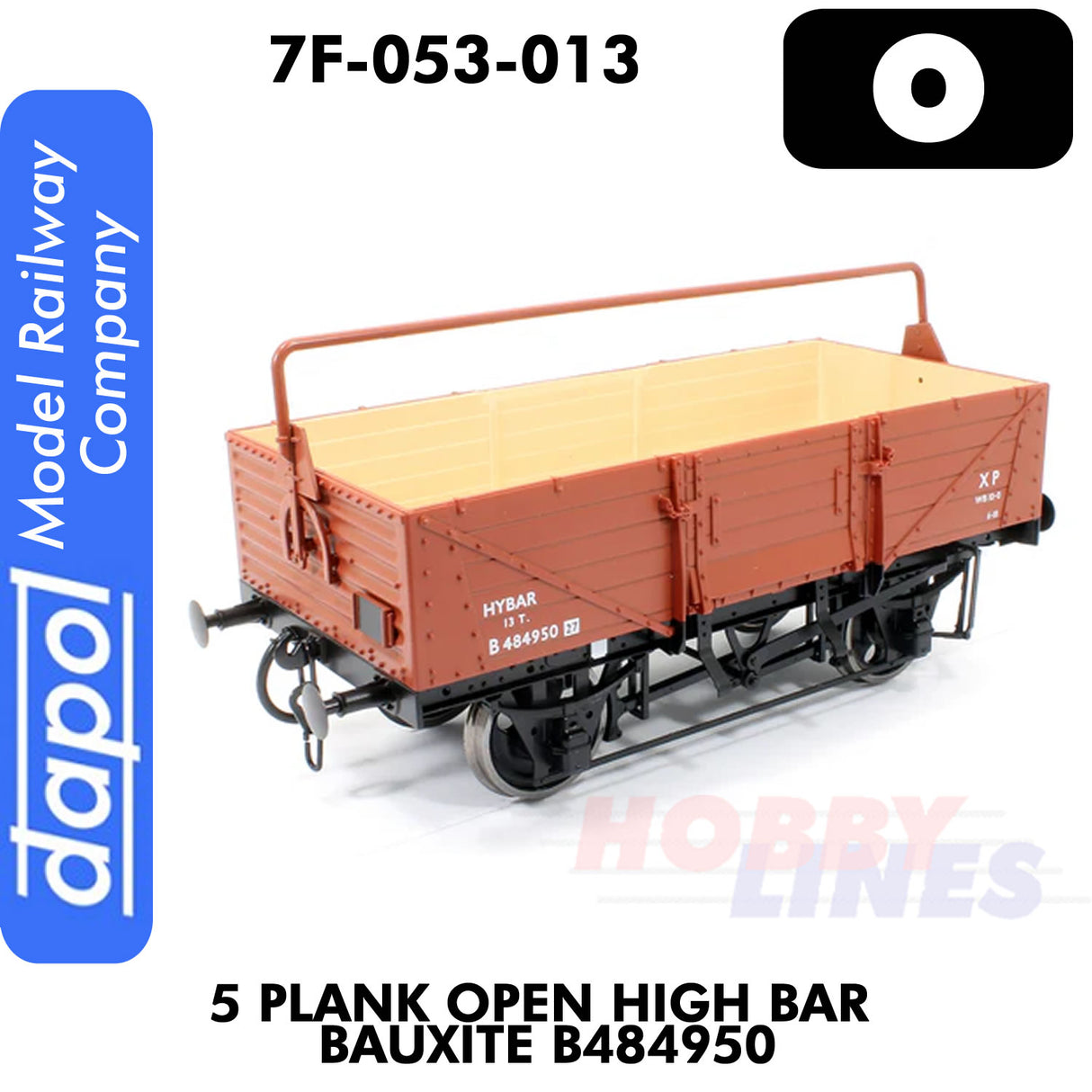 5 Plank Open High Bar Bauxite B484950 Wagon |  Dapol | 7F-053-013