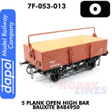 5 Plank Open High Bar Bauxite B484950 Wagon |  Dapol | 7F-053-013