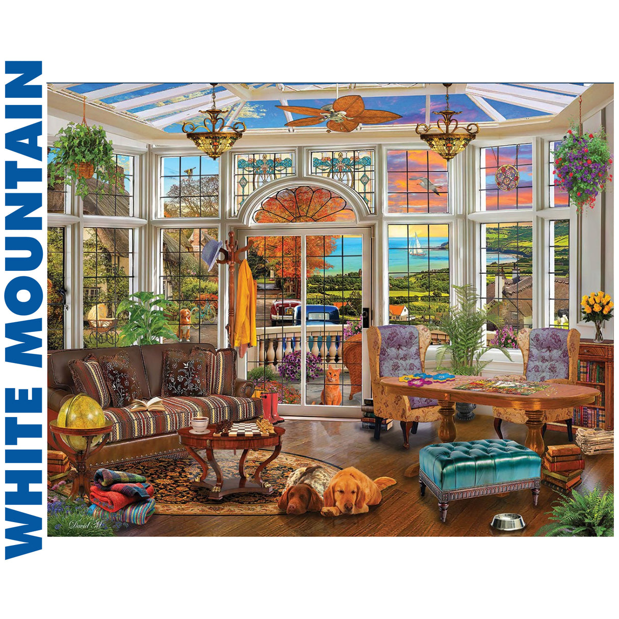 GARDEN ROOM 1000 pc super deluxe Jigsaw Puzzle WHITE MOUNTAIN 1949