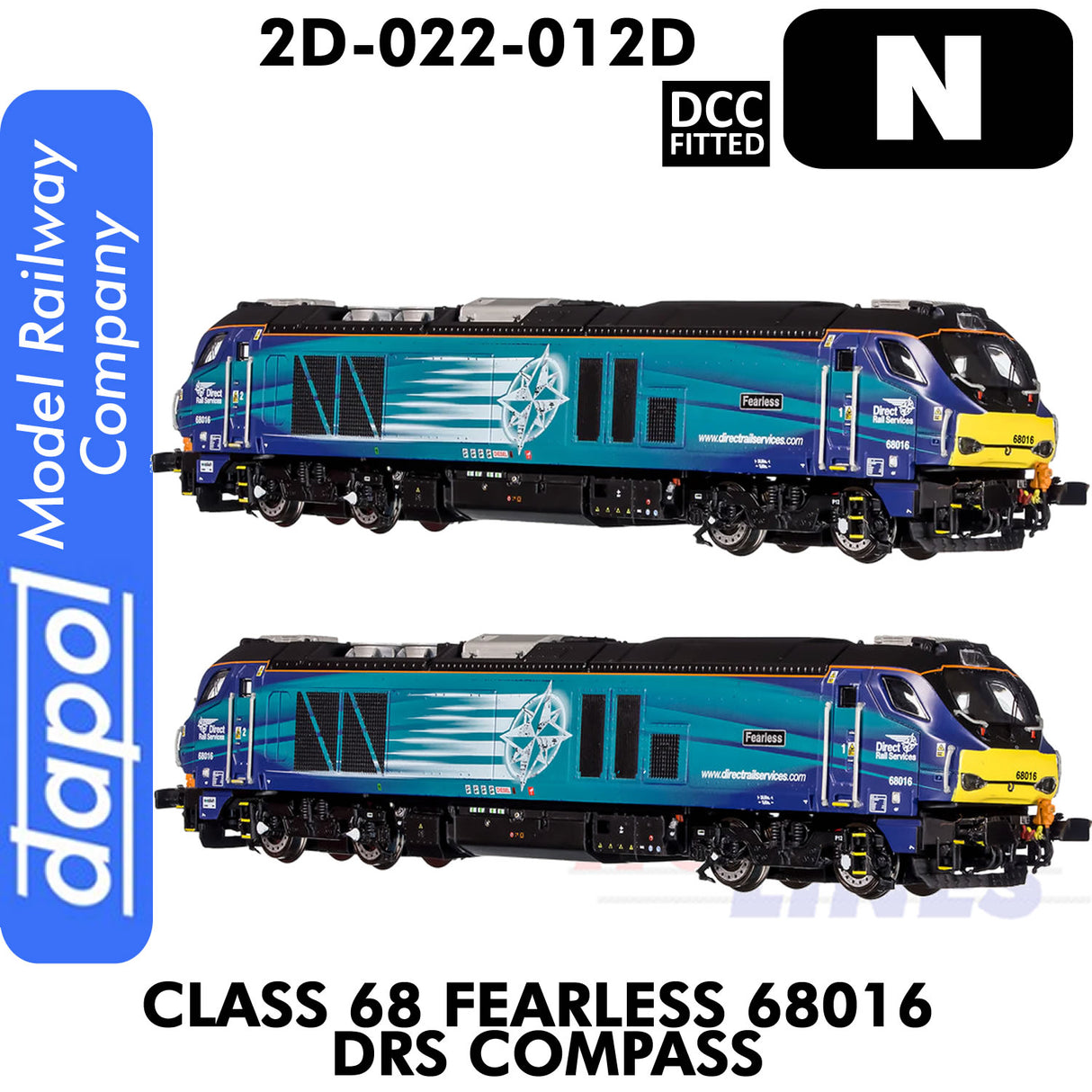 Class 68 Fearless 68016 DRS Compass - DCC Fitted | Dapol | 2D-022-012D