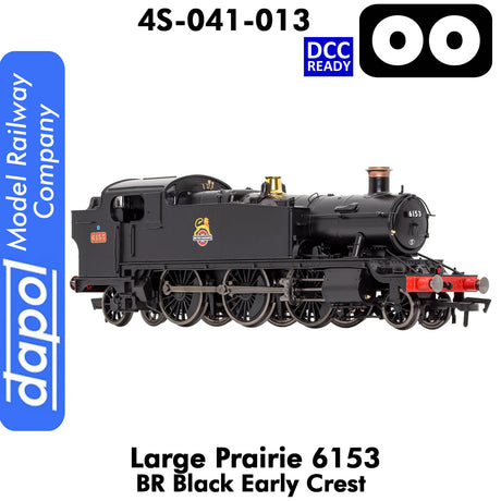 LARGE PRAIRIE 6153 BR Black Early Crest DCC Ready Locomotive | Dapol | 4S-041-013