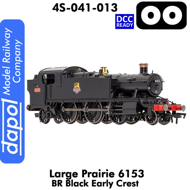 LARGE PRAIRIE 6153 BR Black Early Crest DCC Ready Locomotive | Dapol | 4S-041-013