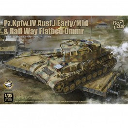Pz.Kpfw IV Ausf.J & Ommr Rail Flatbed -  1/35 | Border Models | BT025