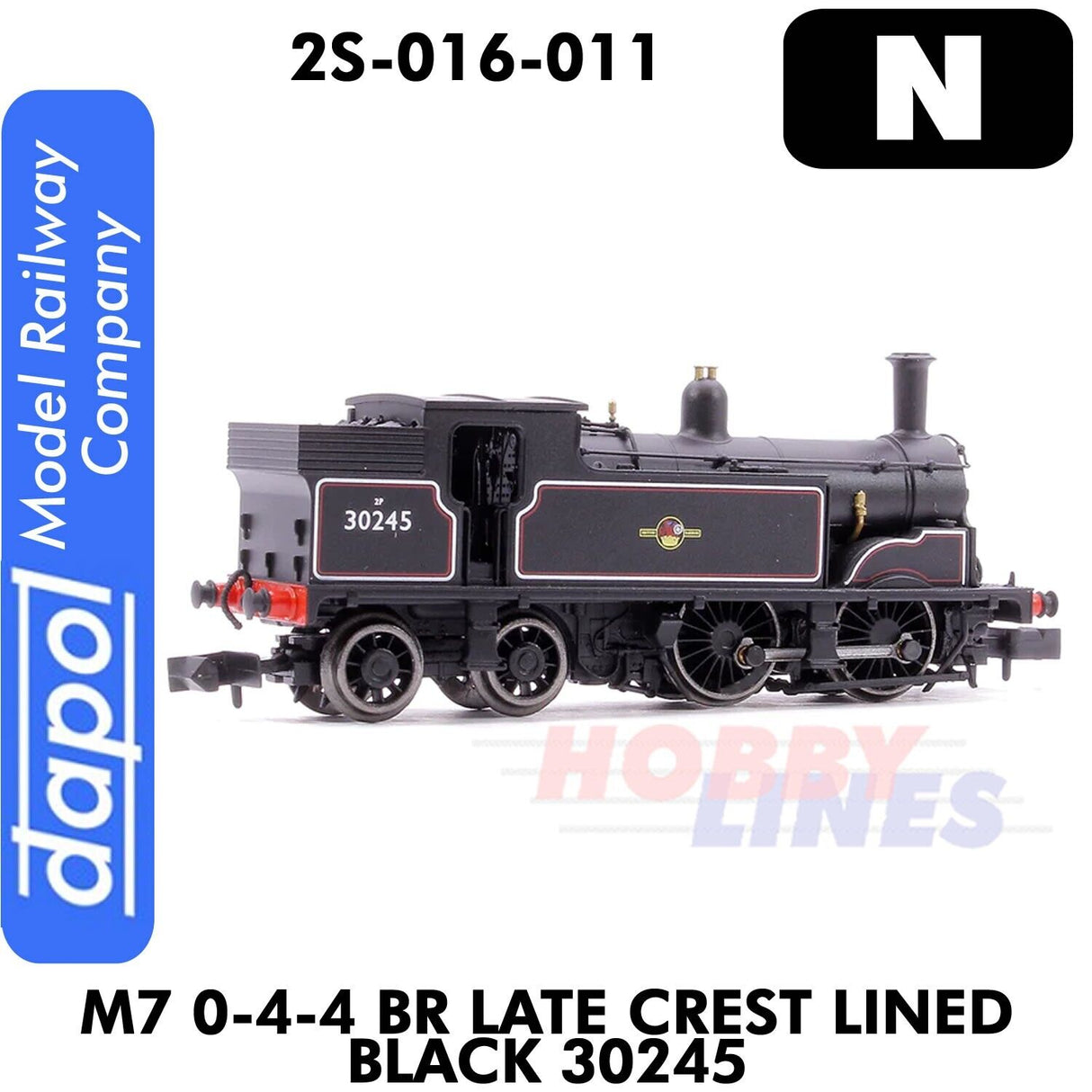 M7 0-4-4 BR Late Crest Lined Black 30245 | Dapol | 2S-016-011