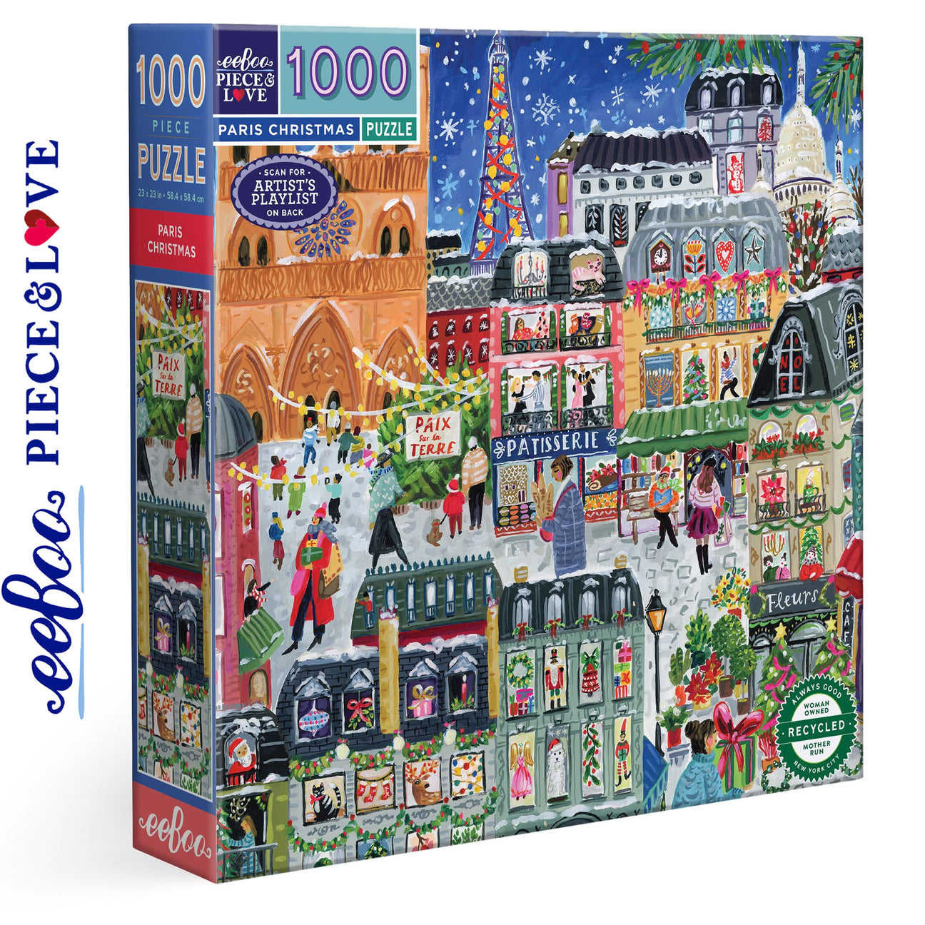 Paris Christmas 1000 pc Puzzle | eeBoo |PZT781