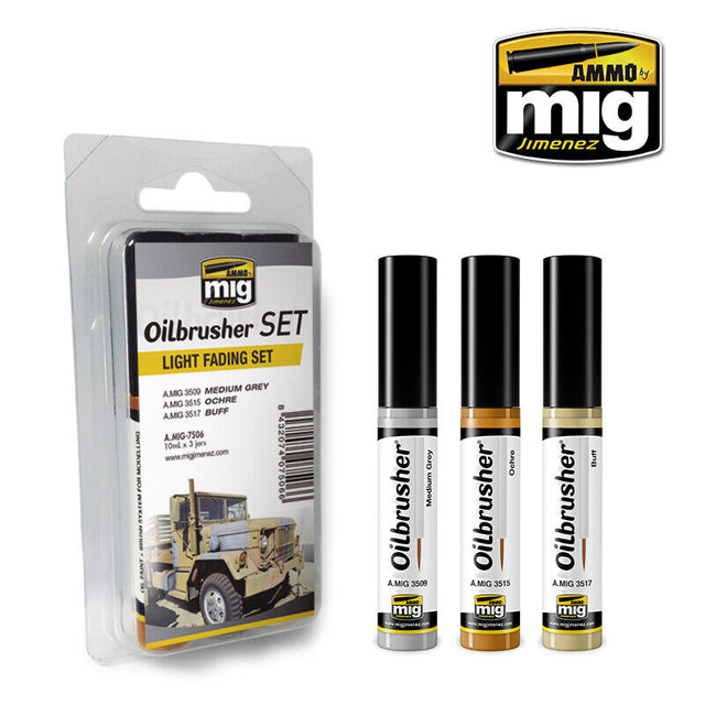 Oilbrusher Set - Light Fading Set - 3 x 10ml | Ammo by Mig Jimenez | MIG7506