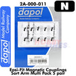 Easi-Fit magnetic couplings 5.6mm Short Arm N Gauge 5 pair Dapol 2A-000-011