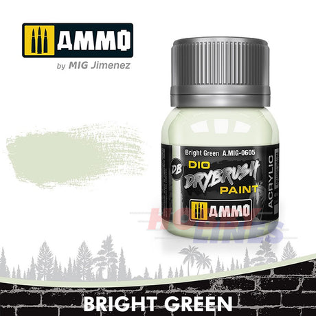DIO Drybrush Paint - Bright Green 40ml | Ammo by Mig Jimenez | MIG0605