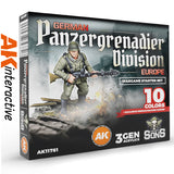German Panzergenadier Division Europe - Wargame Starter Set - 3G Acrylic Paint x 10 | AK interactive | AK11781