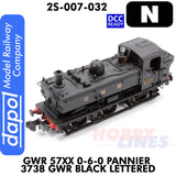 Great Western Railway - Pannier 3738  Black lettered - DCC Ready | Dapol | 2S-007-032