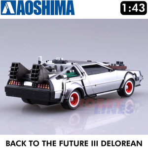 AOSHIMA 1/43 Back to the Future Part 3 Delorean Pull Back & Go Railroad 05477