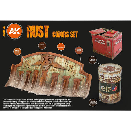 Rust - 3G Acrylic Paint x 6 | AK interactive | AK11605