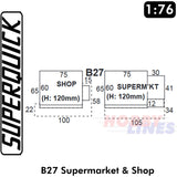 SUPERMARKET & SHOP 1:72 OO HO Gauge Railways Building Series B B27 SuperQuick