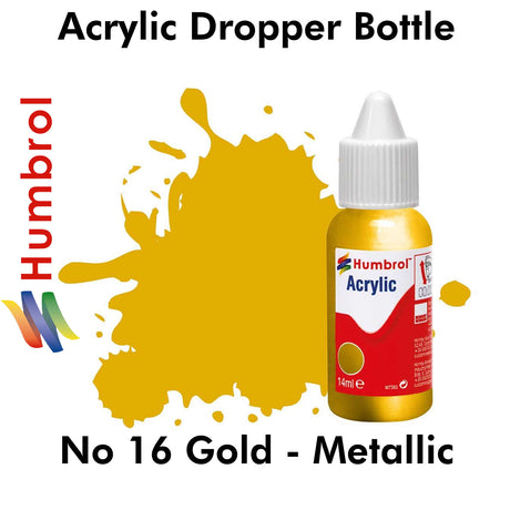 Acrylic Dropper - No 16 Gold - Metallic | Humbrol | DB0016