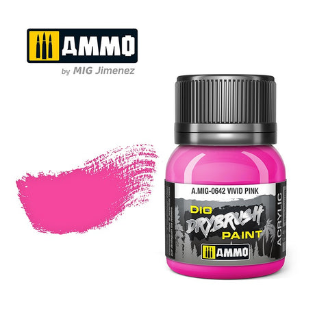 DIO Drybrush Paint - Vivid Pink 40ml | Ammo by Mig Jimenez | MIG0642