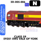 Class 59 59201 EWS Vale of York  - DCC Ready | Dapol |  2D-005-006