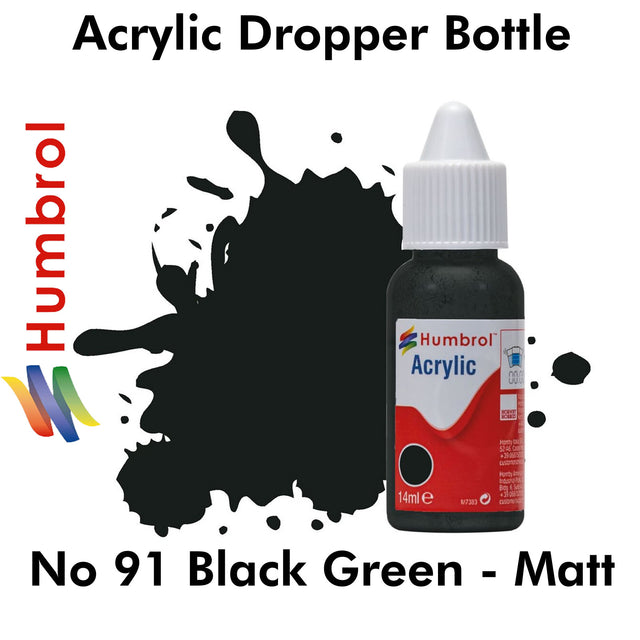 Acrylic Dropper - No 91 Black Green - Matt | Humbrol | DB0091