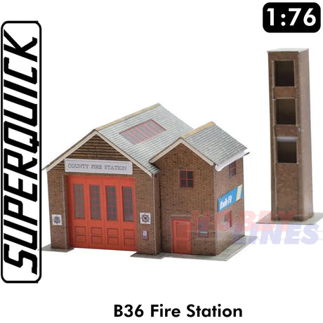 COUNTRY FIRE STATION 1:72 OO HO Gauge Railways Building Series B B36 SuperQuick