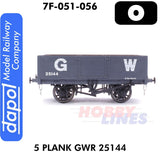 GWR 5 Plank Wagon 25144 | Dapol | 7F-051-056