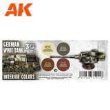 3G Special Set - German WWII Tank - Interior Colours - 4 x 17ml Acrylic Paint | AK interactive | AK11688