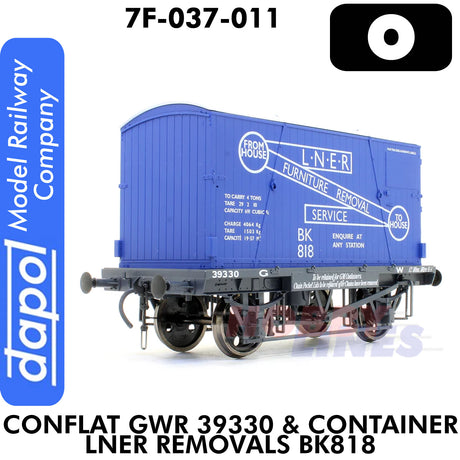 Conflat GWR 39330 & Container LNER Removals BK818 - Wagon | Dapol | 7F-037-011