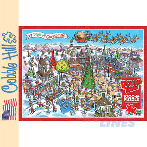 Doodle Town: 12 Days of Christmas Cobble Hill 1000 pc Jigsaw Puzzle 44508