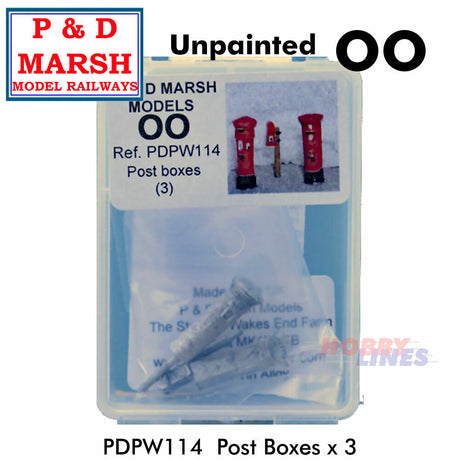 Post Boxes x 3 - Unpainted | P&D Marsh | PW114