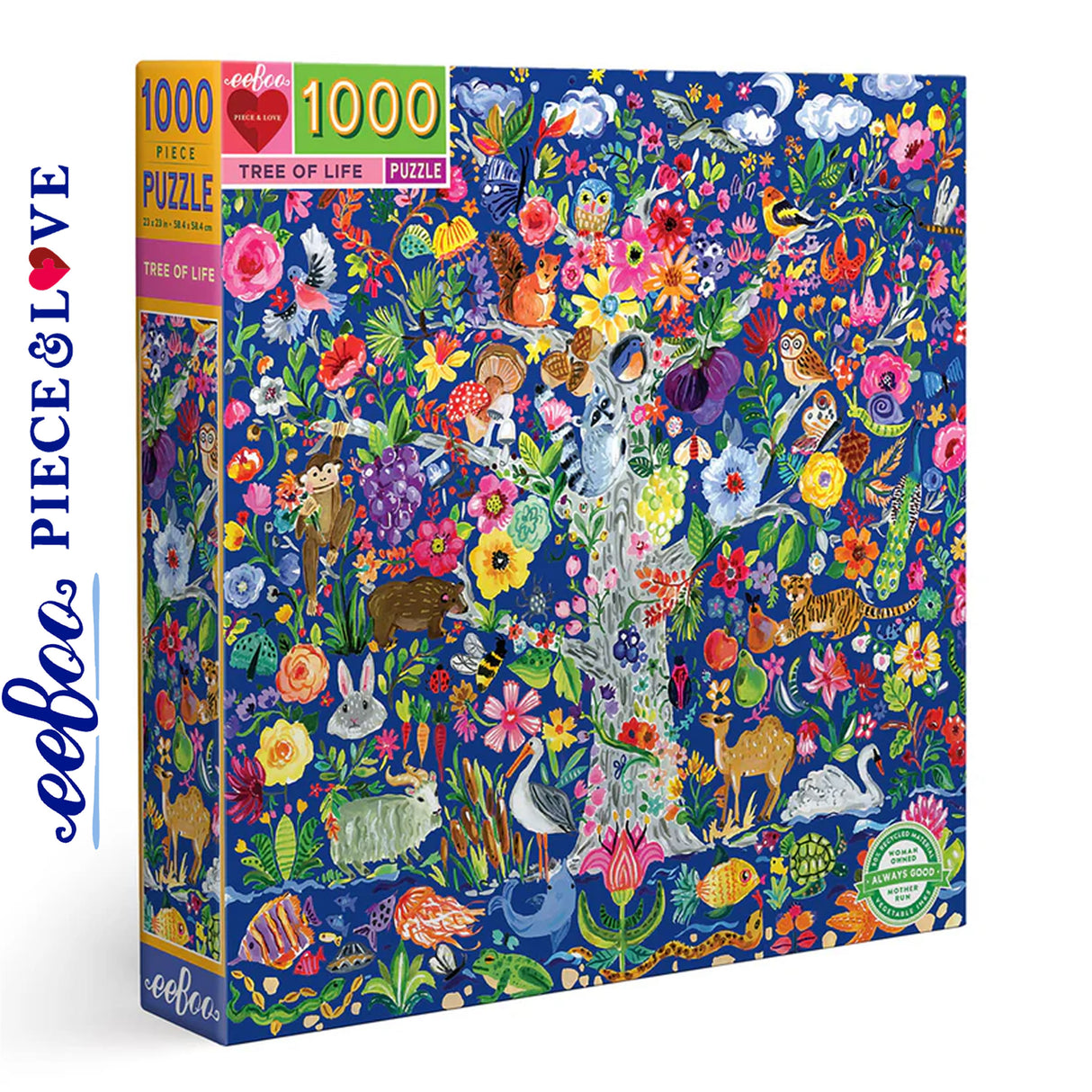 eeBoo TREE OF LIFE 1000 pc Square Jigsaw Puzzle Super Deluxe PZTTOL